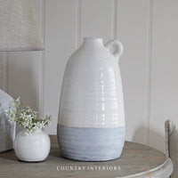 Grey and White Ceramic Vessel - 28cm