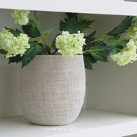 Faux Snowball Viburnum Spray in Green - 80cm