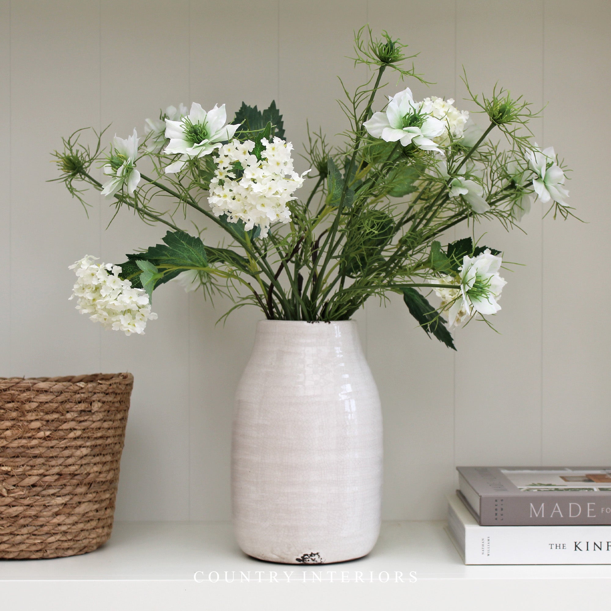 Faux Nigella Spray White - 65cm