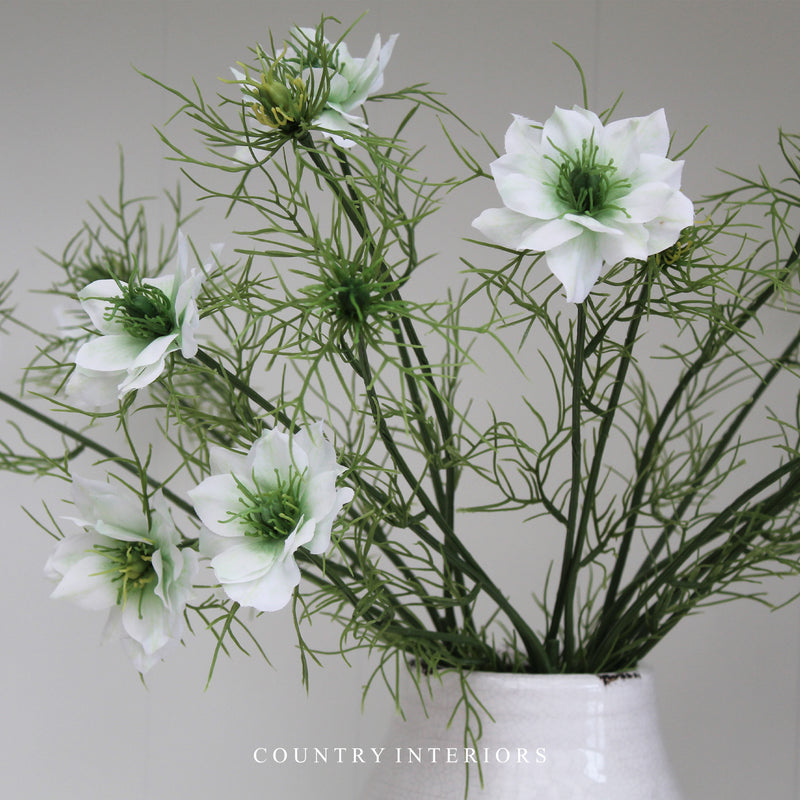 Faux Nigella Spray White - 65cm