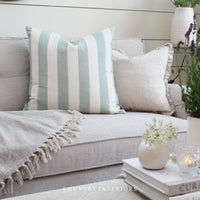 Appleton Cushion with Sage Stripe - 55x55cm