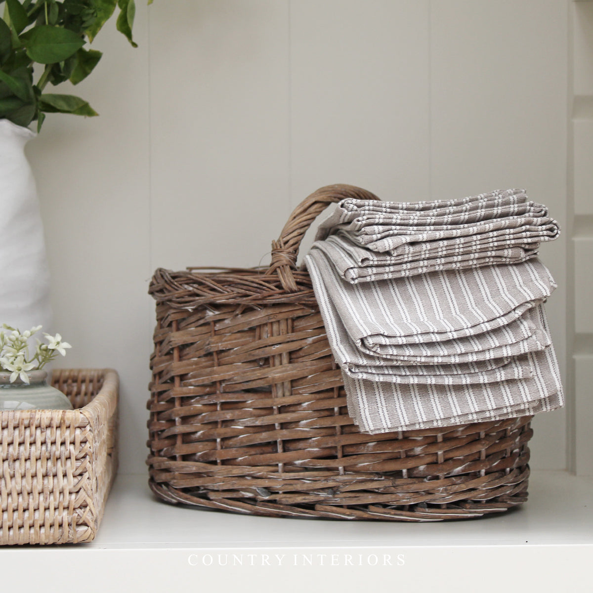 Grey Stripe Napkins - Set of Four