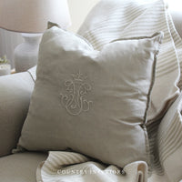 Crown Cushion in Ecru - 50x50cm