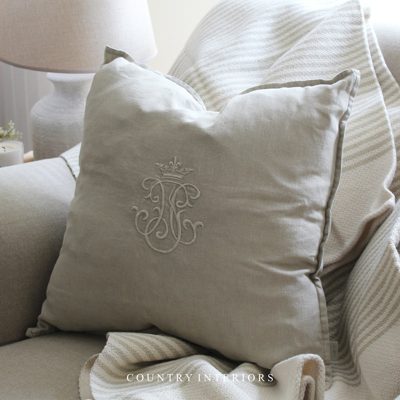Crown Cushion in Ecru - 50x50cm