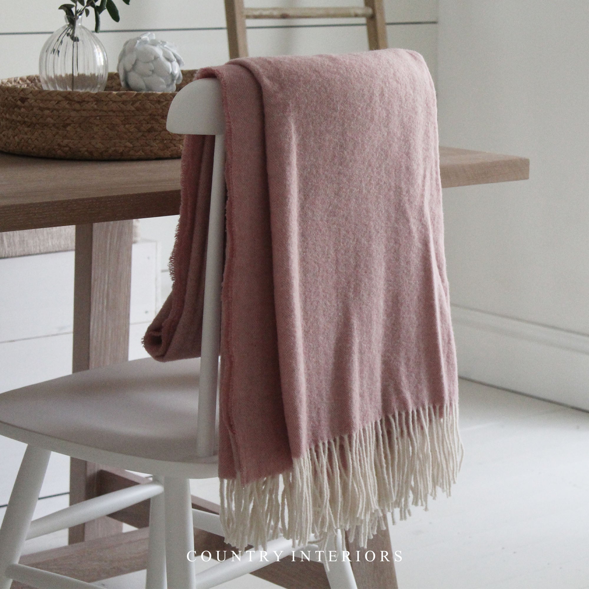 Pure Wool Throw in Pink - 130x180cm