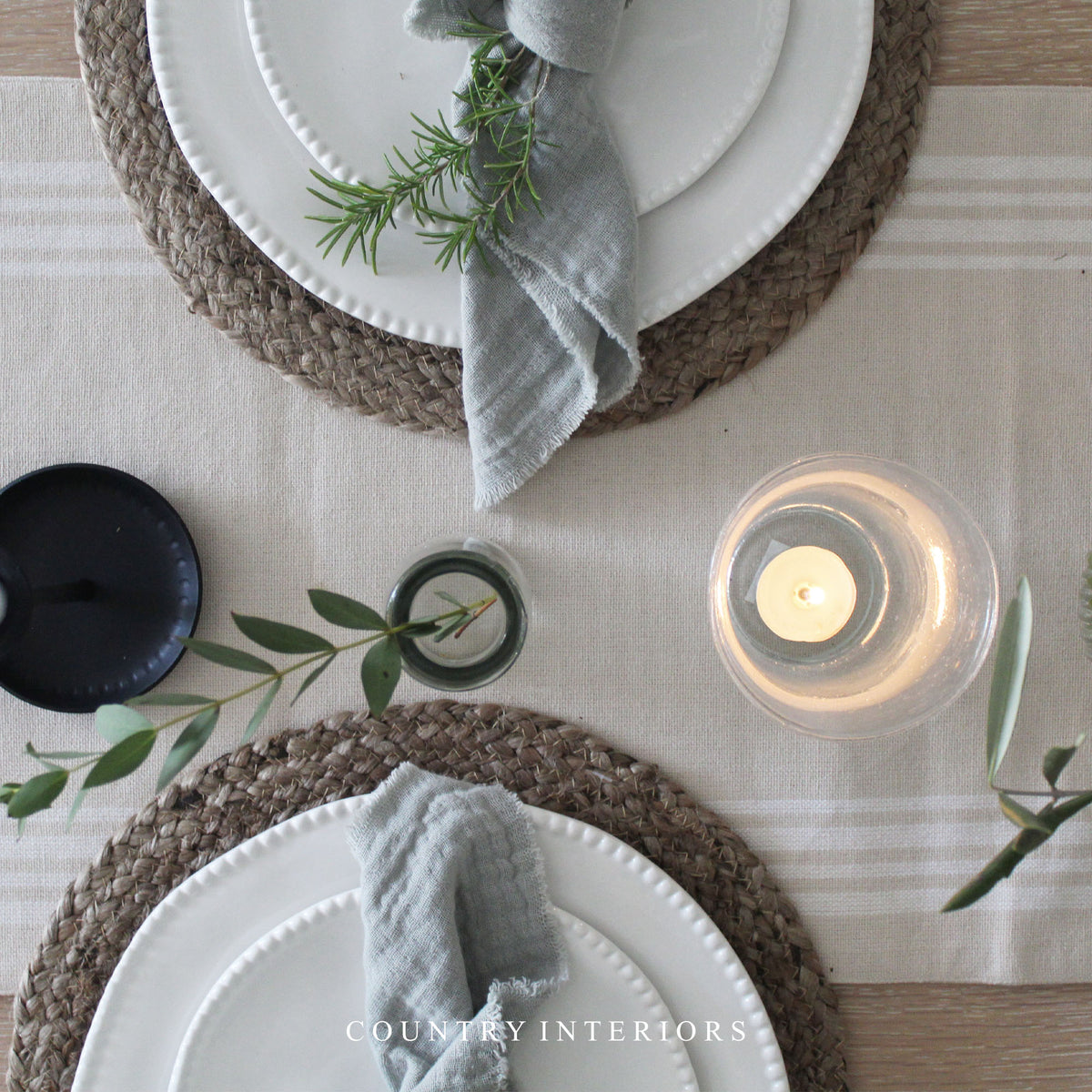 Set of Two Woven Jute Placemats - 35cm