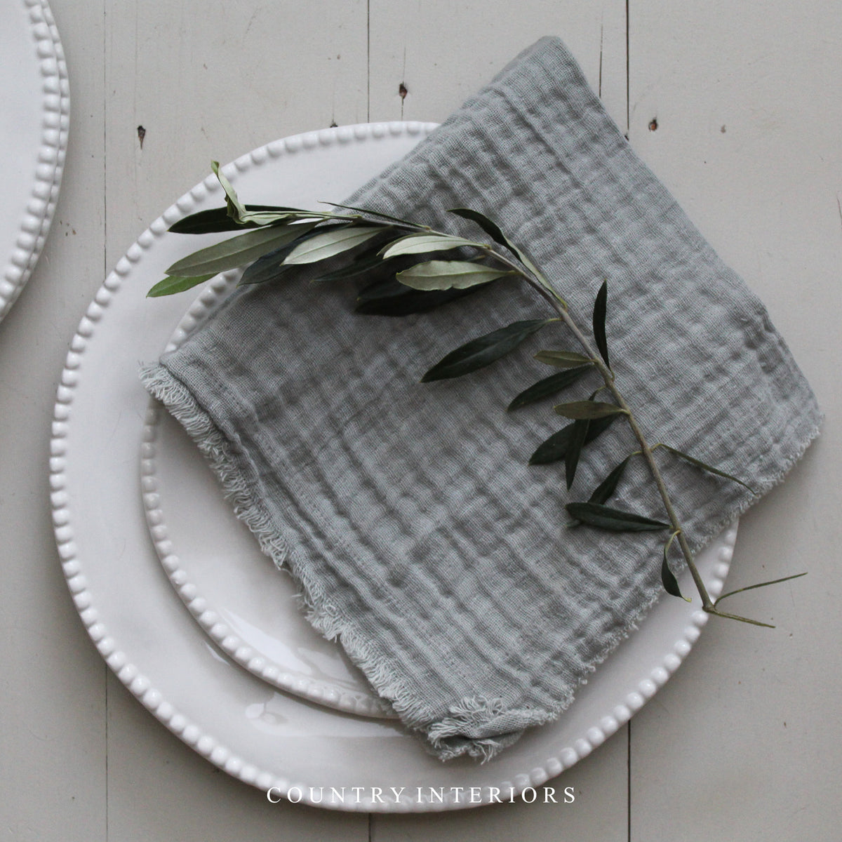 Ash Grey Cotton Napkins - Set of Four