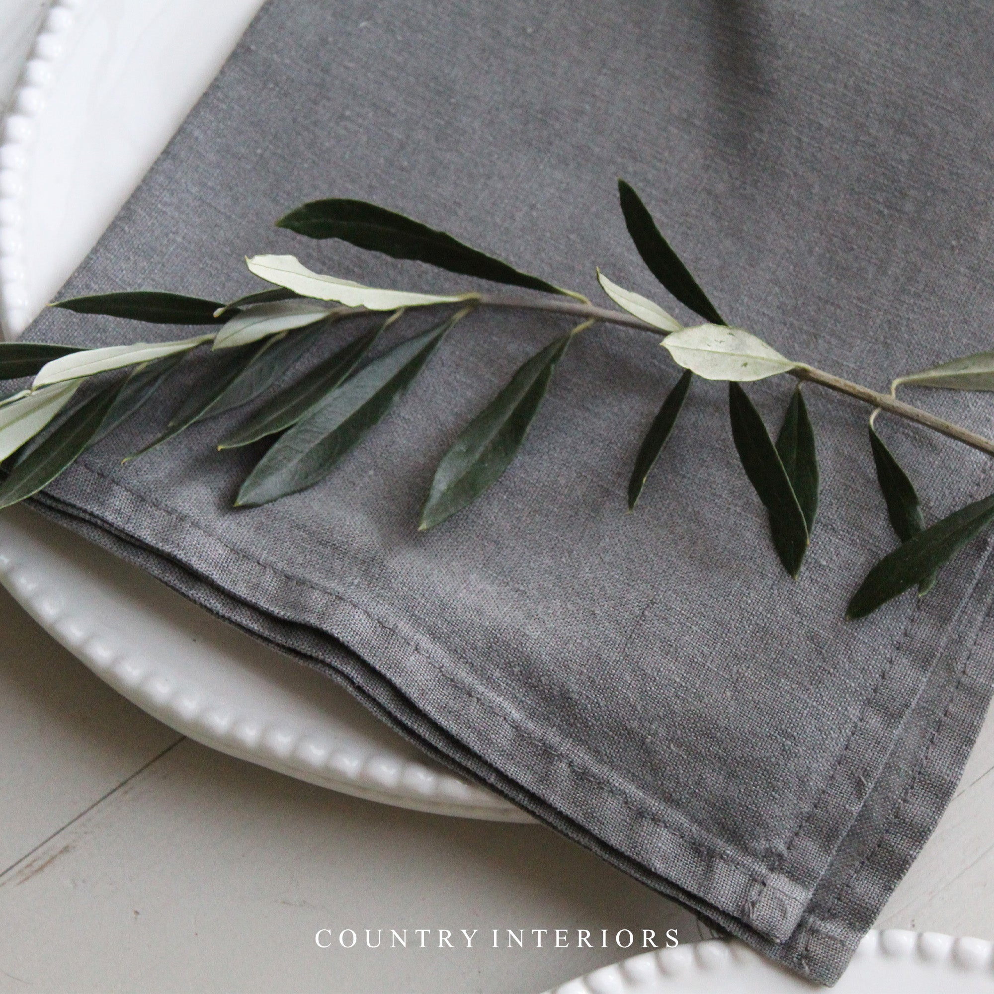 Stonewashed Linen Napkin in Charcoal - Set of Four