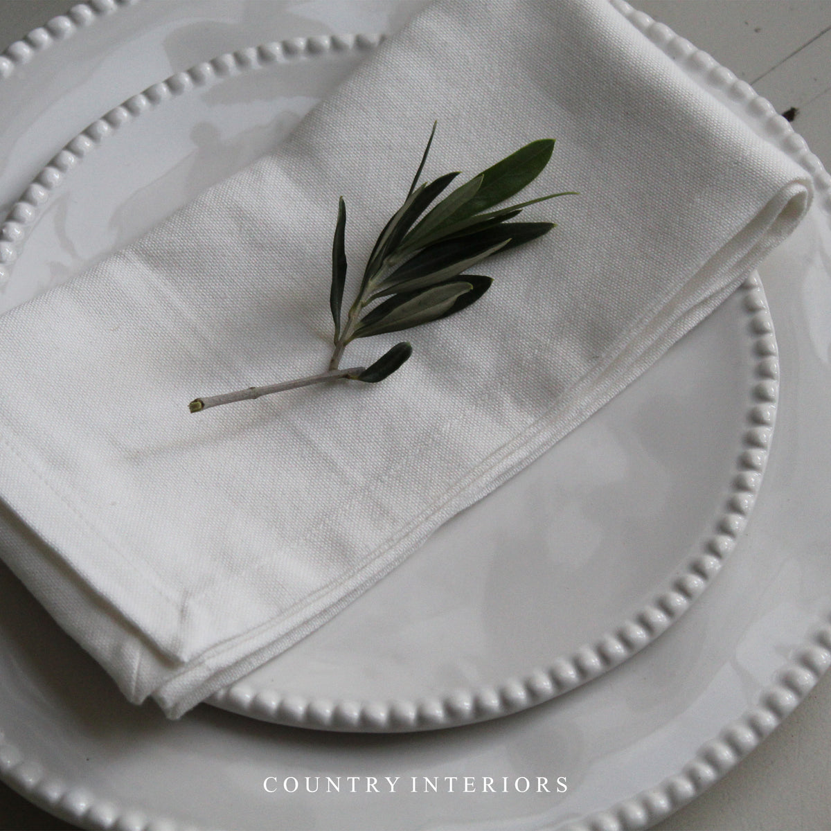 Porcelain White Napkins - Set of Four