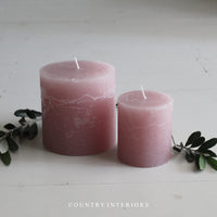 Pink Rustic Pillar Candle - Multiple Sizes