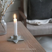Ceramic Star Candle Holder in White