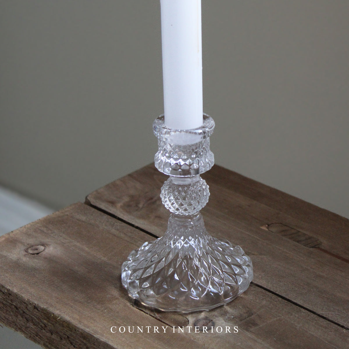 Sienna Glass Candlestick - 10cm