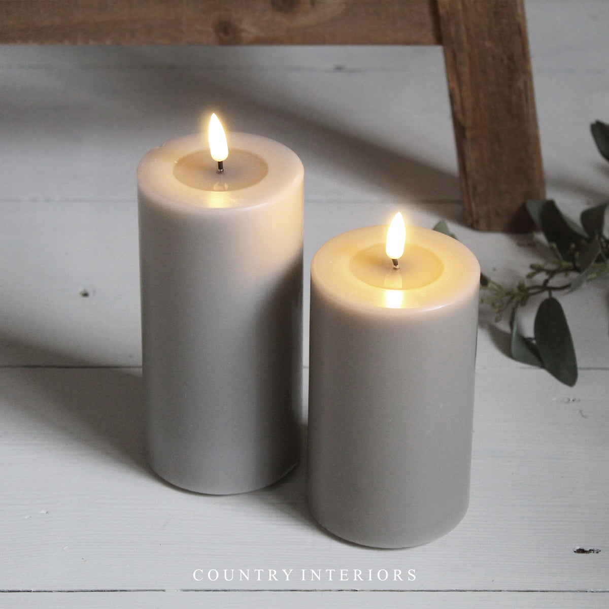 Luxury LED Pillar Candle in Sand - Various Sizes