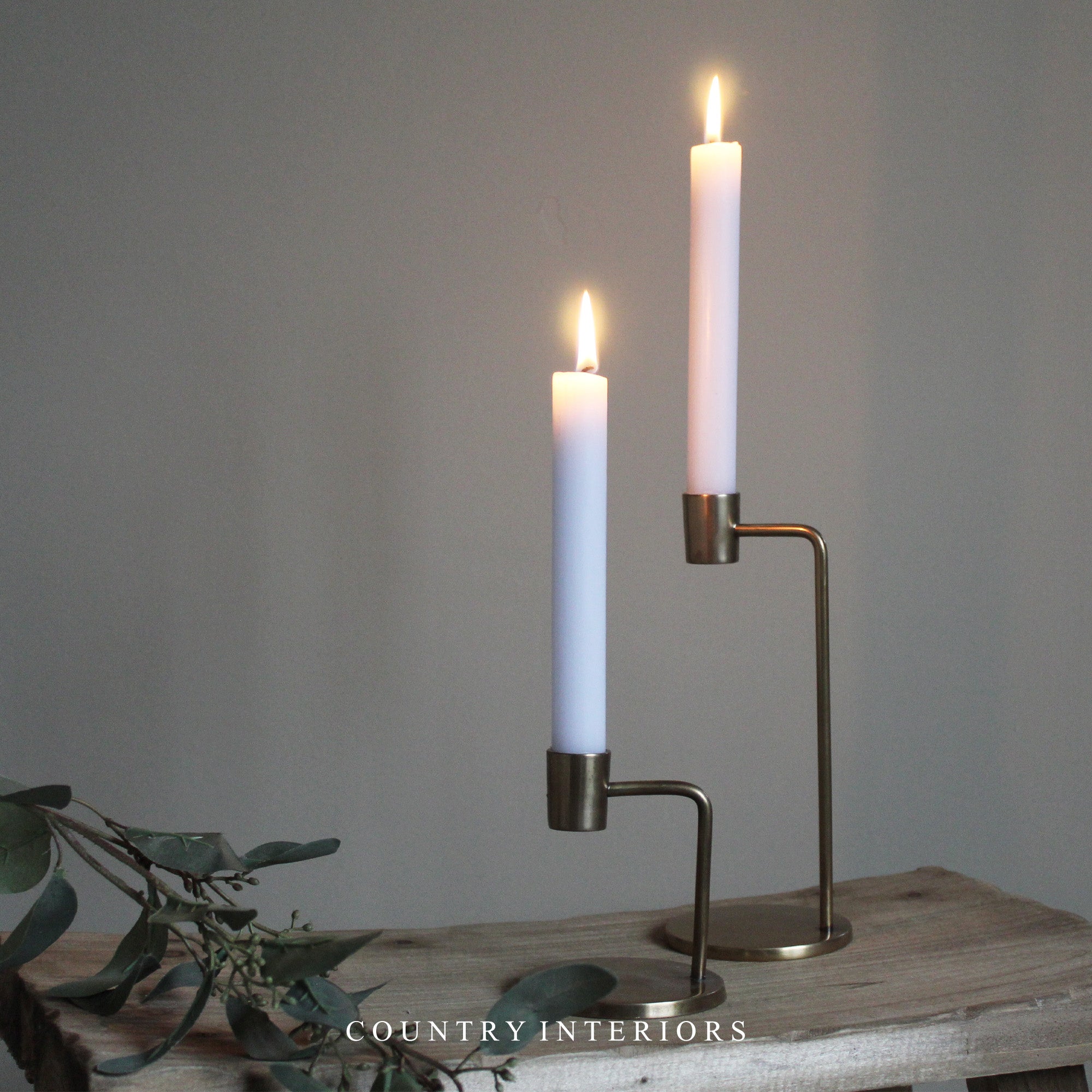 Antique Brass Candle Holder - Two Sizes