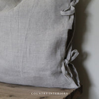 Pure Linen Cushion with Ties - 43x43cm