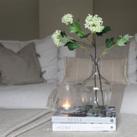 Faux Snowball Viburnum Spray in Lime - 80cm