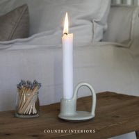 Stoneware Candle Holder - Milk White