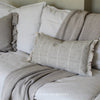 Brushed Stripe Cushion in Soft Sage - 60x30cm