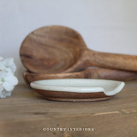 Stoneware Spoon Rest in Milk White