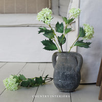 Faux Snowball Viburnum Spray in Green - 80cm