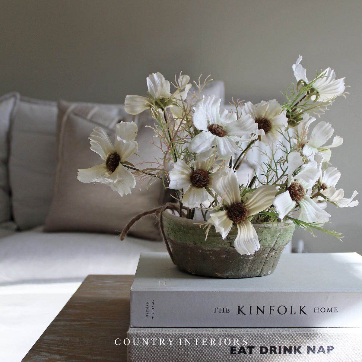 Cream Cosmos Flower Spray - Due October