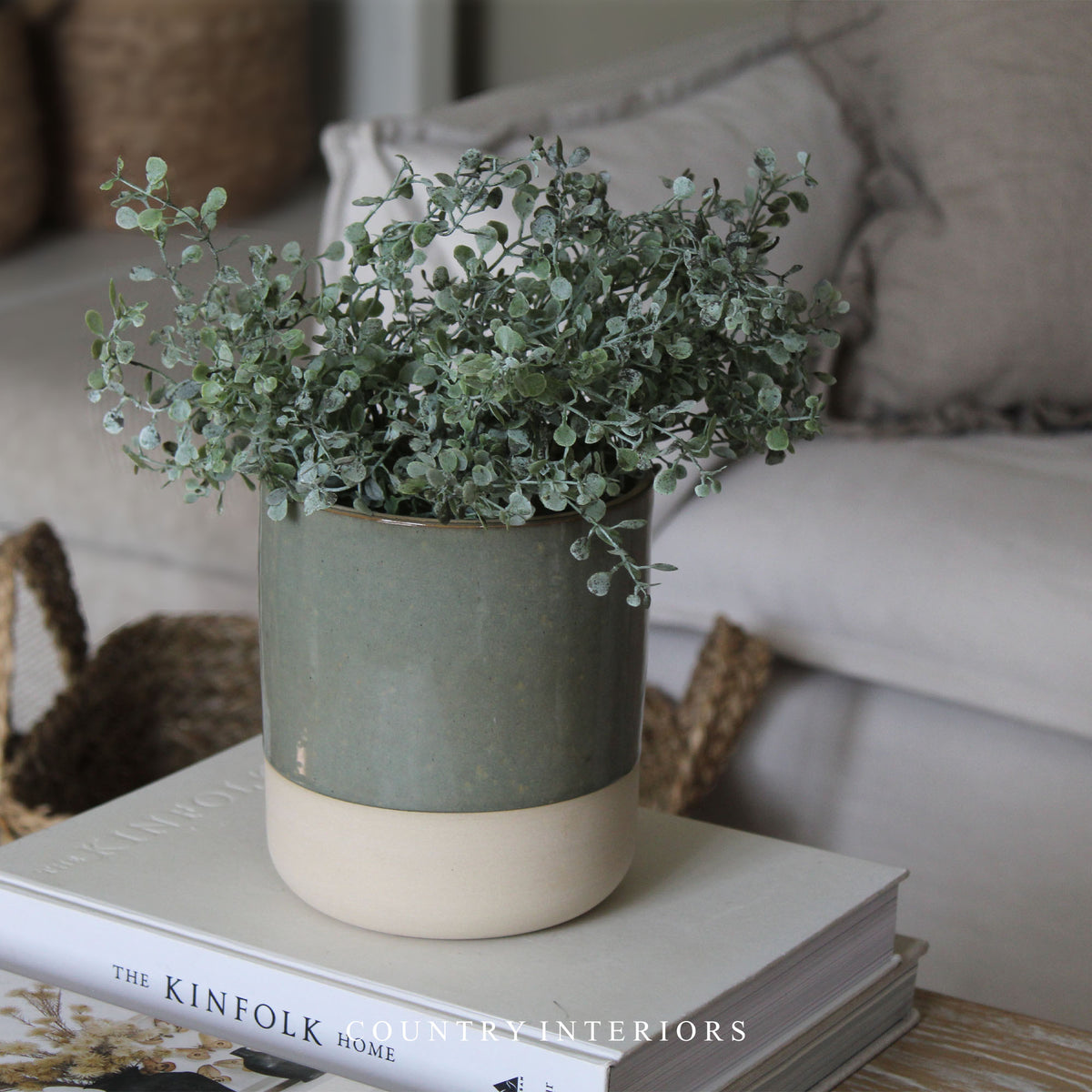 Button Leaf Spray - 28cm