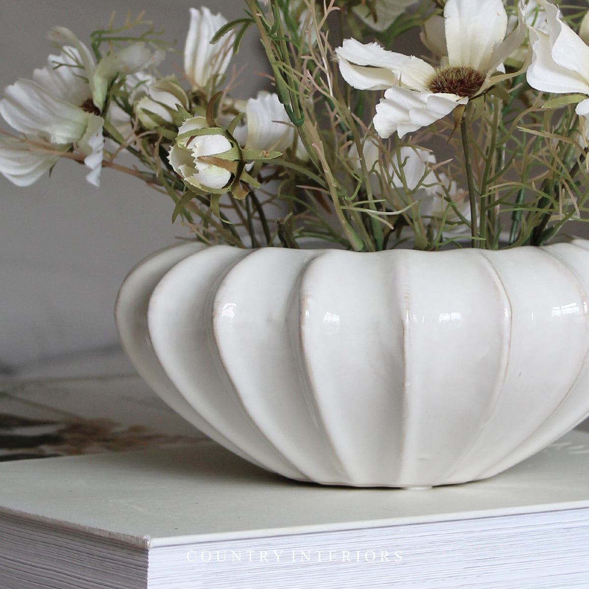 Blythe Stoneware Planter Off White