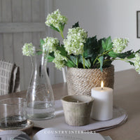 Faux Snowball Viburnum Spray in Lime - 80cm