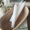 Set of Three Rustic White Dinner Candles - 18cm