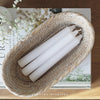 Set of Three Rustic White Dinner Candles - 18cm