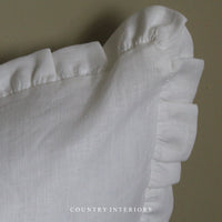 White Ruffle Cushion Feather Inner