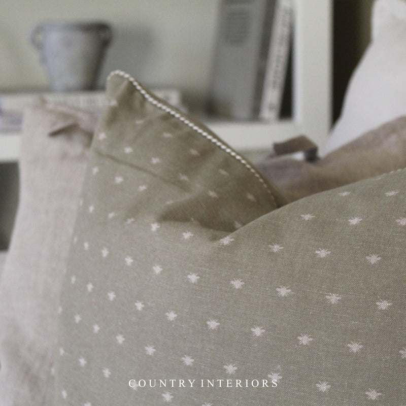 Bee Printed Cushion in Sage - 45 x 45cm